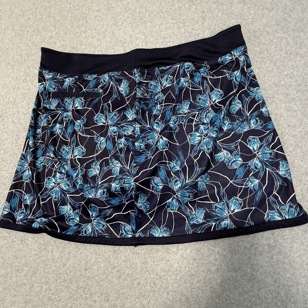 PGA Tour Women's Black & Blue Floral Print Golf Skirt Skort Activewear Size XXL